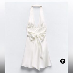 Zara White Satin Dress size Small color white